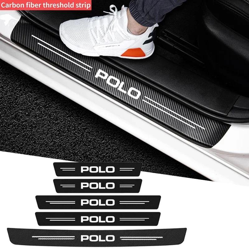 W141Car Door Sill Scratch Resistent Stickers Threshold Pad for Volkswagen VW Polo Rline Golf Jetta GTI Tiguan Sharan Caddy Scirocco RTHF1