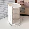 Compartment Cosmetic Holder Rotatable Desktop Storage Box Hair Accessories Organizer  Powder Puff