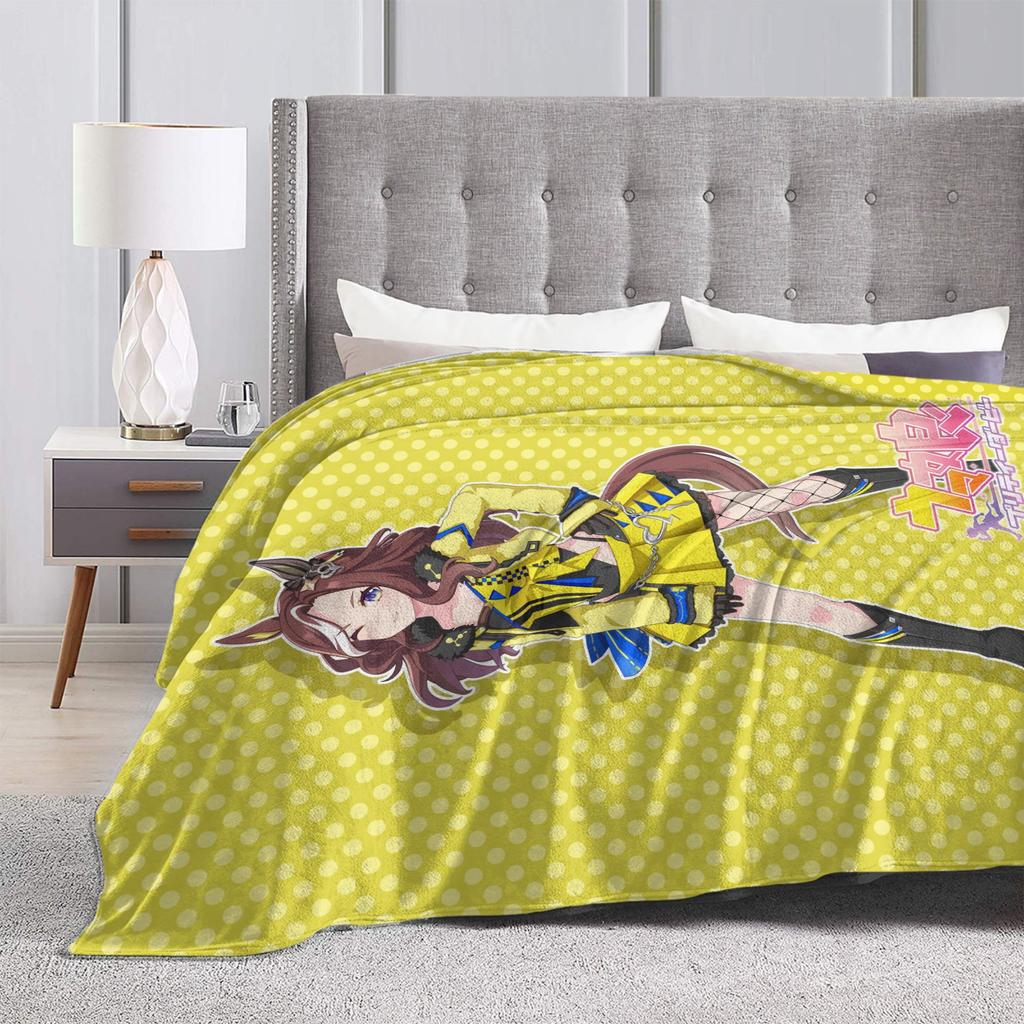 Мягкое Теплое ОдеялоДевочки Мальчики Кемпинг Храброе Сердце UmaMusume Pretty Derby Плед Фланель Для Спальни Забавный Чехол на Диван Кровать