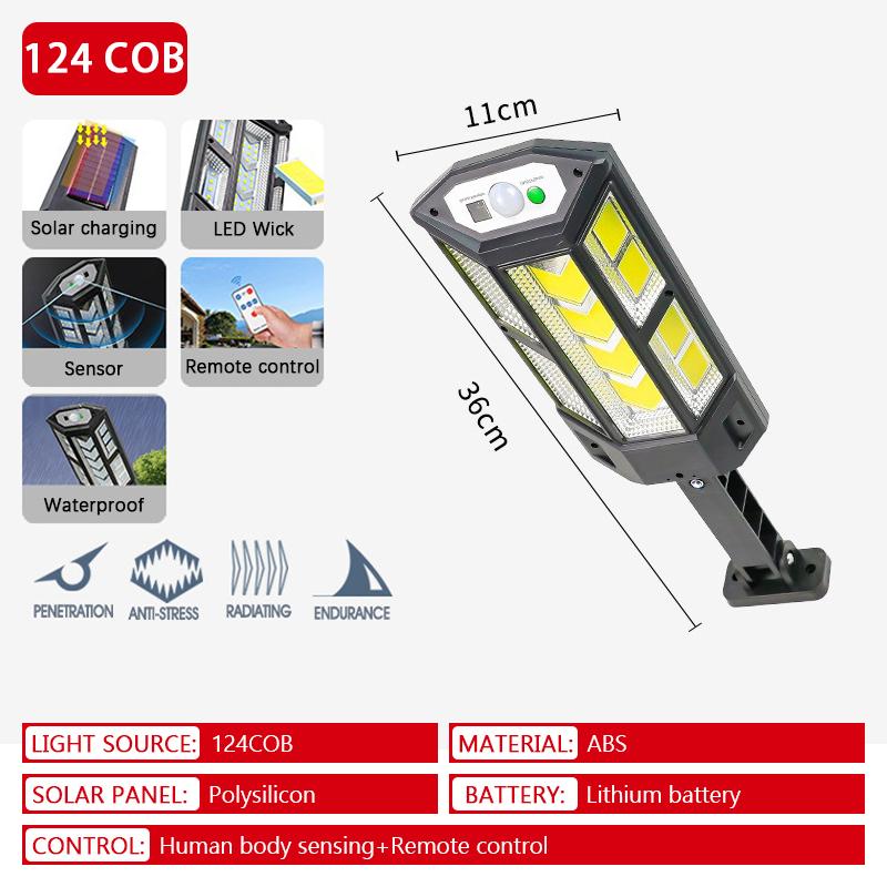 20000LM High-power LED Solar Lamp Motion Sensor with 3 Modes IP65 Waterproof Solar Street Light Porch Courtyard Outdoor Lighting