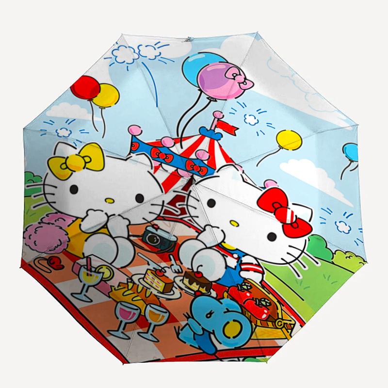 1pc Hello Kitty Picnic with Automatic Opening Umbrella - Portable Folding Design, 8-Bone Iron Frame, Outdoor, Perfect Gift for Fans, Travelers, Everyd