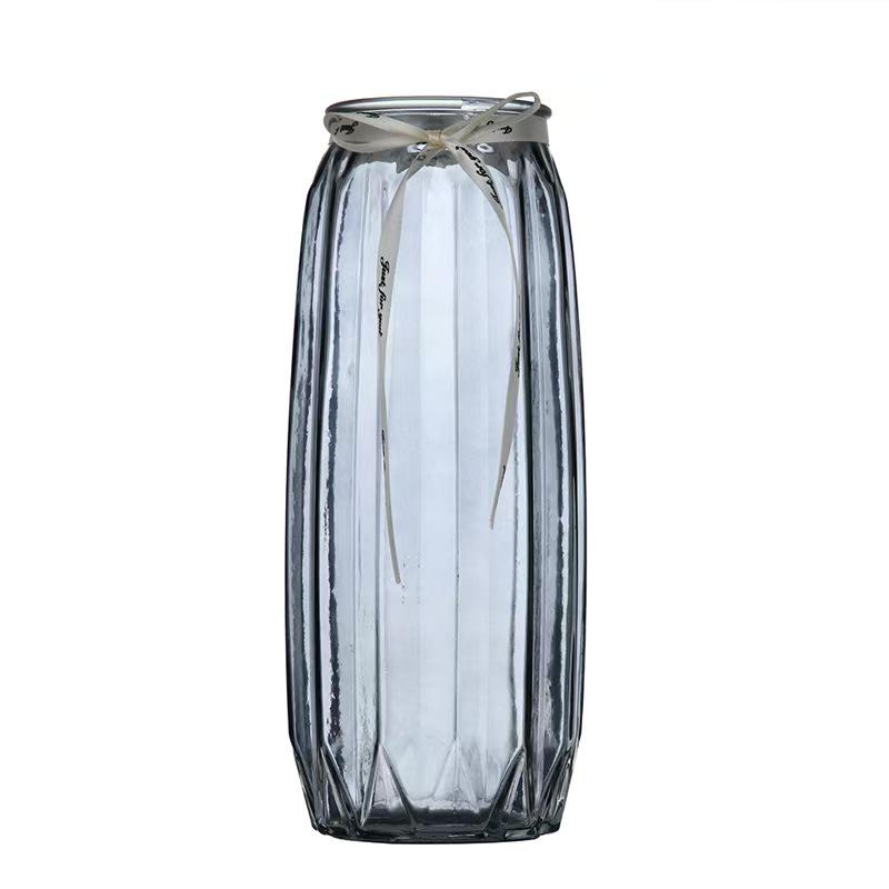 Стеклянная ваза для композиций из цветов «Счастливый бамбук» - Прозрачная, в скандинавском стиле, Идеальна для декора гостиной, Очень большой размер