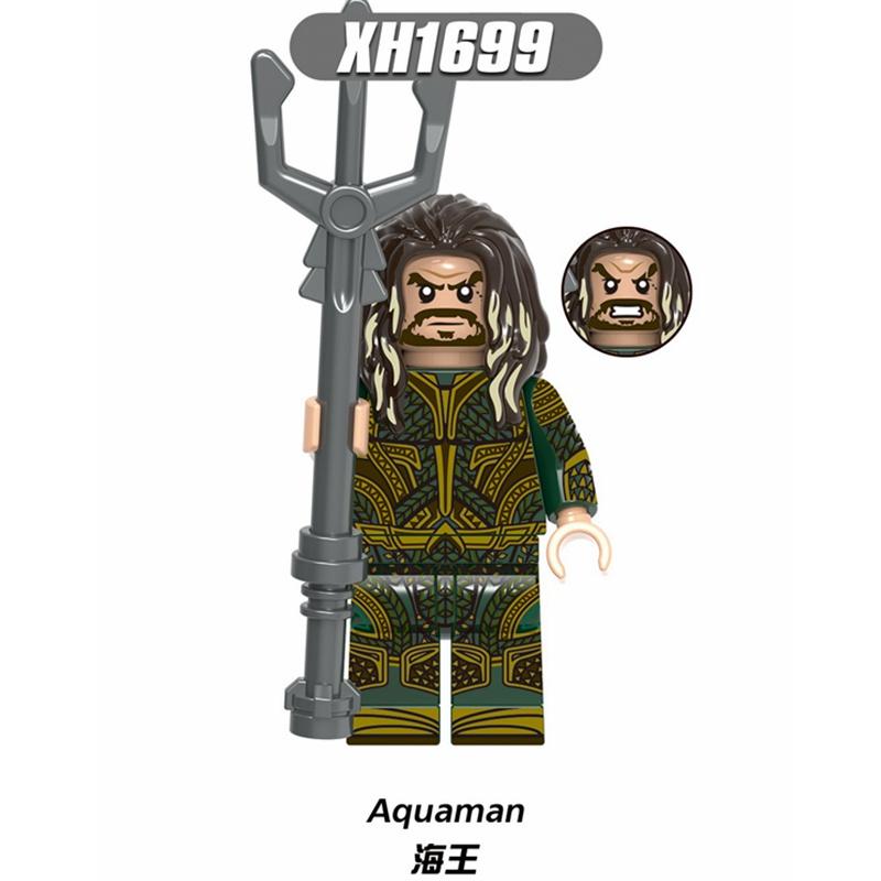Минифигурки DC Super Heroes Бэтмен Супермен Аквамен Чудо-Женщина Лига Справедливости Строительные Блоки Игрушки