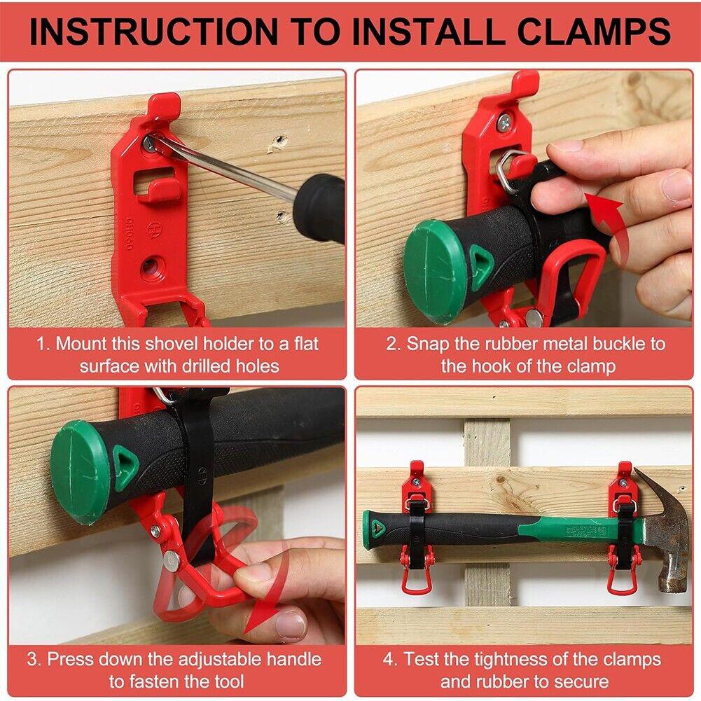 1 пара кронштейнов для лопаты, прочный металлический резиновый зажим, прочный кронштейн для крепления саперной лопаты, держатель молотка и топора, автомобильные аксессуары