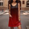 Ladies' Casual And Fashionable Round Neck Sleeveless Loose Printing Pocket Dress