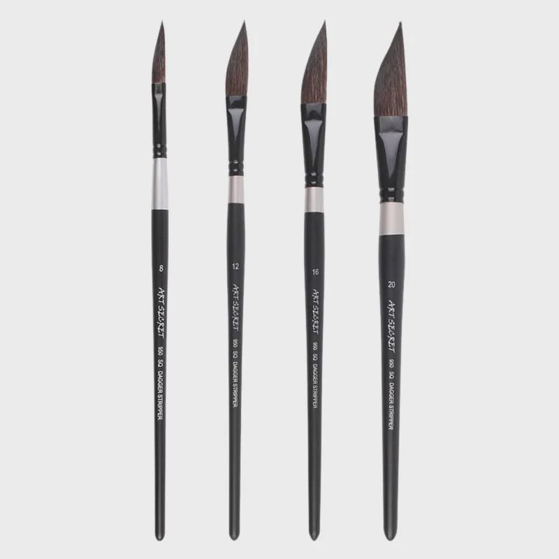 Корейская акварельная кисть Artsecret из серого беличьего ворса 950DS, размеры 8/12/16/20