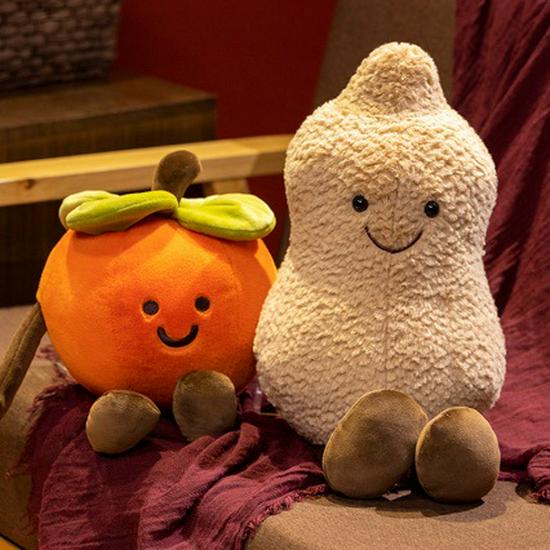 Креативная плюшевая кукла-подушка в виде хурмы и арахиса - Домашний декор и свадебное украшение