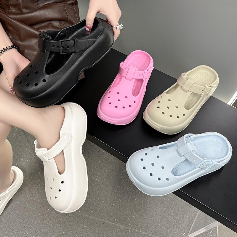 2025 Женские нескользящие сандалии и шлепанцы из ЭВА на толстой подошве, слипоны для ношения в помещении/на улице