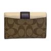 New COACH Grace Canvas With Leather Clutch Wallet Mini Women's Light Khaki & Chalk CC060-IMOTV