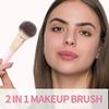 2 шт. Кисть для макияжа основы Двусторонняя Плоская/Скошенная вершина Кисть для контура для красоты Растушевка Жидкая Пудра Консилер Крем