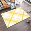 Yellow and White Plaid Pattern Printed Carpet for Modern Living Rooms Suitable for use as an anti-slip for living room bedroom sofas