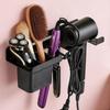 Wall Mounted Hair Dryer Holder Carbon Steel Curling Iron Shelf Toilet Blower Holder  Hairbrush