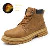 Осенняя мода коричневые мужские ботильоны удобные кожаные ботинки на платформе мужские нескользящие рабочие ботинки для мужчин 2024 Botas Para Hombre