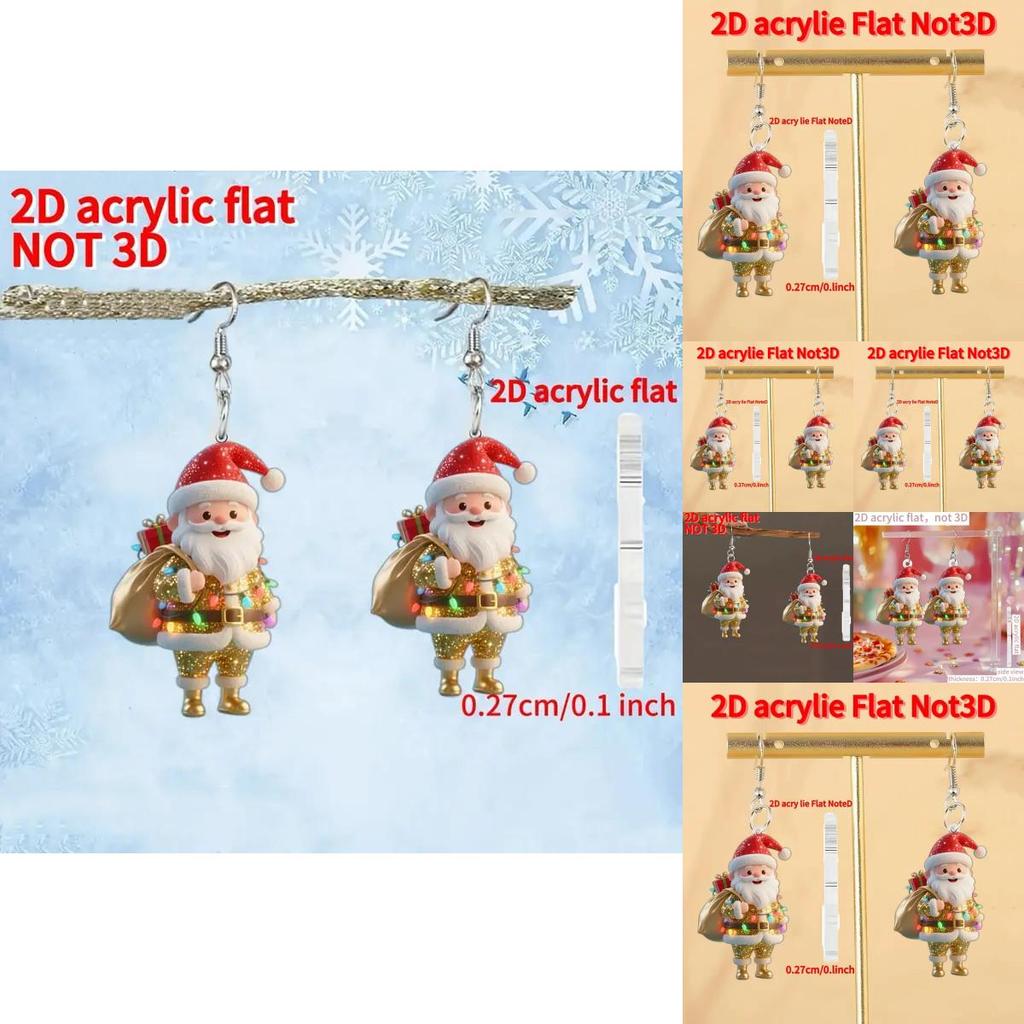 Рождественские акриловые украшения Санта с мультяшным узором для мужчин и женщин