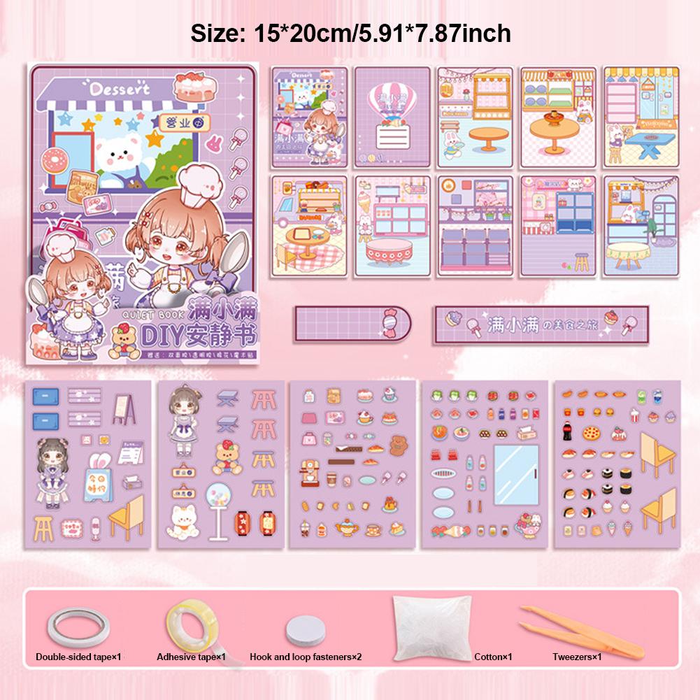 Детская книга-раскладушка для переодевания с куклой и интерактивными обучающими занятиями