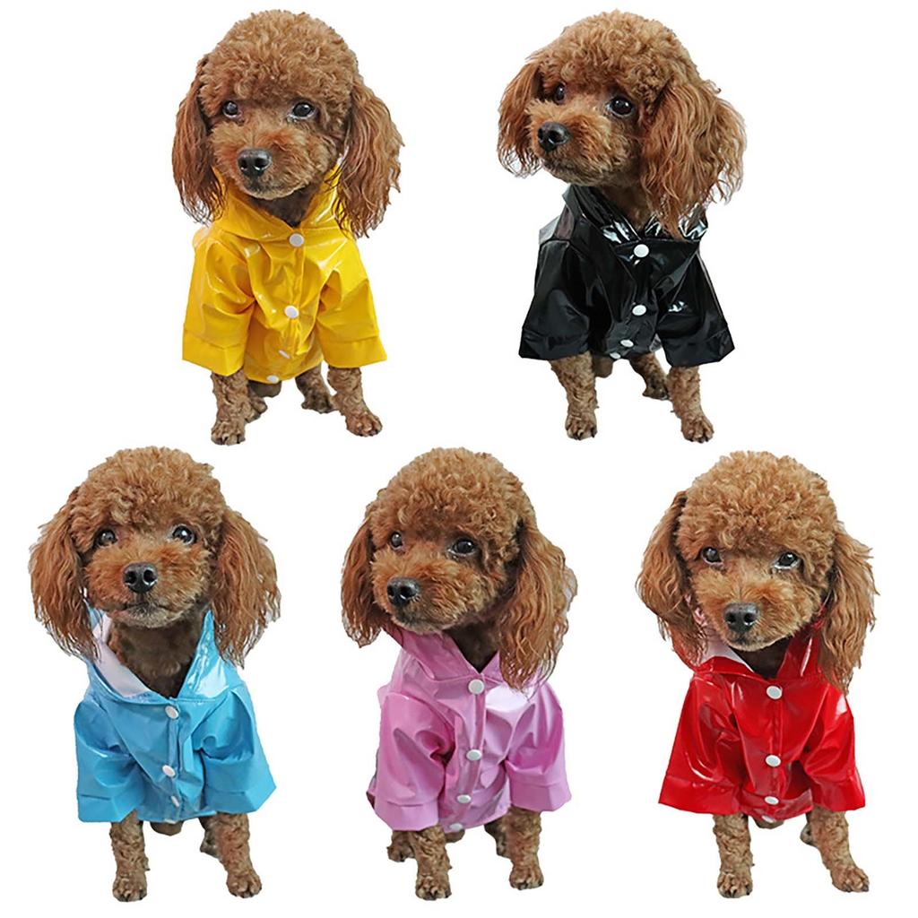 Pet PU Raincoat Dog Raincoat Small Medium Dog Reflective Snowproof Puppy Clothes