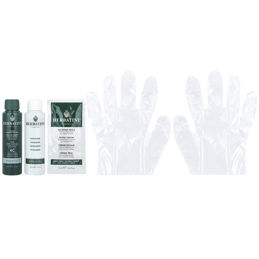 Herbatint Стойкий гель-краситель, 4C, пепельно-каштановый, 4,56 жидких унций (135 мл)