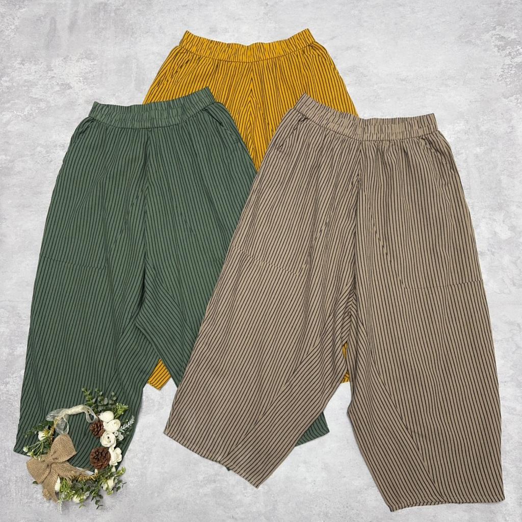 Johnature Японские полосатые повседневные брюки весна-лето свободные широкие женские шаровары длиной до щиколотки