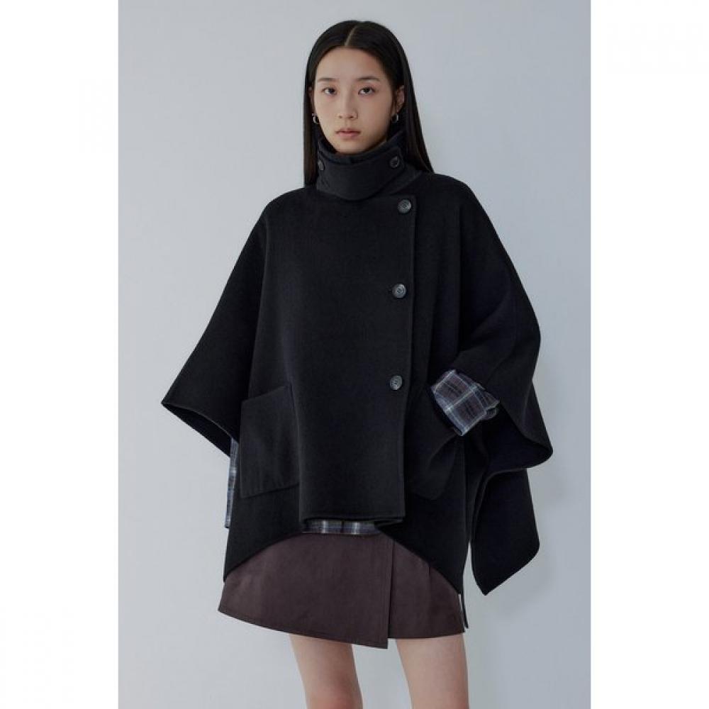 Voice Of Voices Wool Blend Poncho Half Coat 7156416001