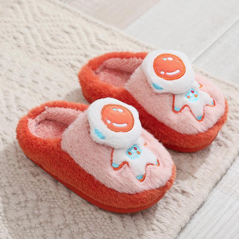 Зимние детские хлопковые тапочки для дома, теплые и нескользящие, милые мультяшные, мужские и женские хлопковые туфли удобные