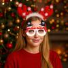9 Pcs Christmas Party Favors Novelty Glasses Frames Christmas Headbands Santa Hat Slap Bracelets Set for Holiday Party Supplies