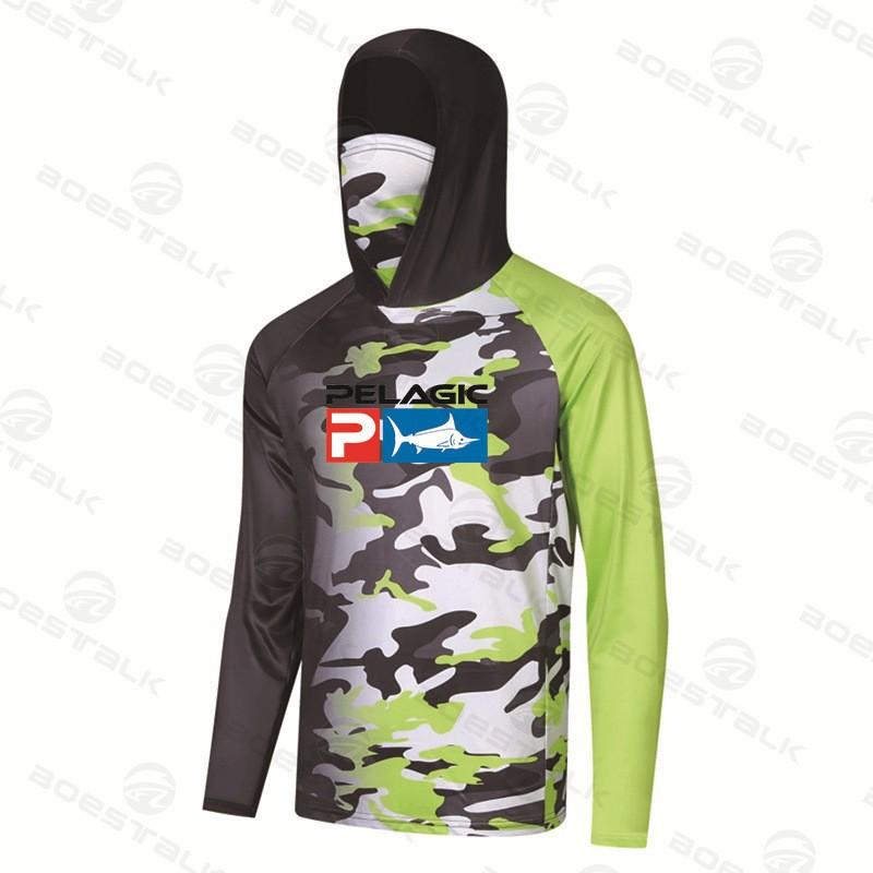 Pelagic Fishing Clothes Men's Outdoor Sportswear Hooded Sun-protection Shirt Quick-drying
