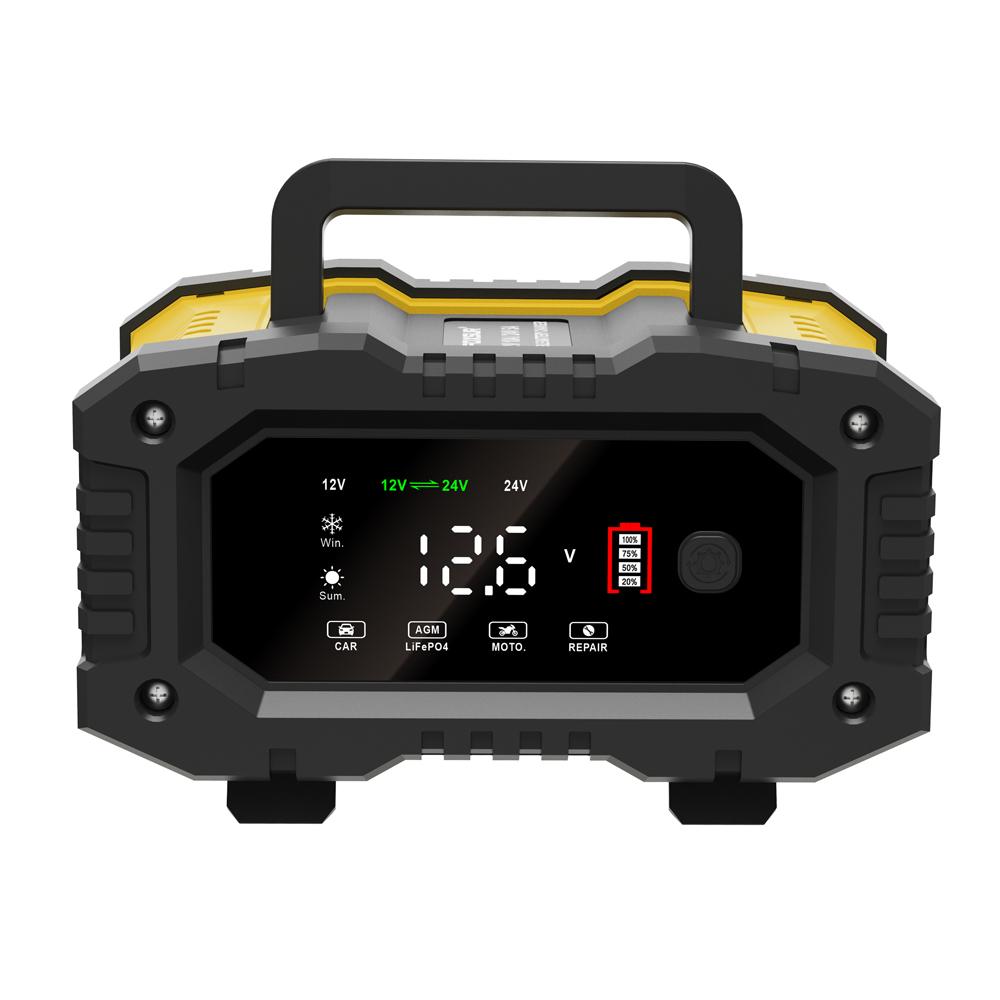 Полностью автоматические зарядные устройства FOXSUR 12V10A 24V5A для обслуживания автомобильных аккумуляторов Trickle