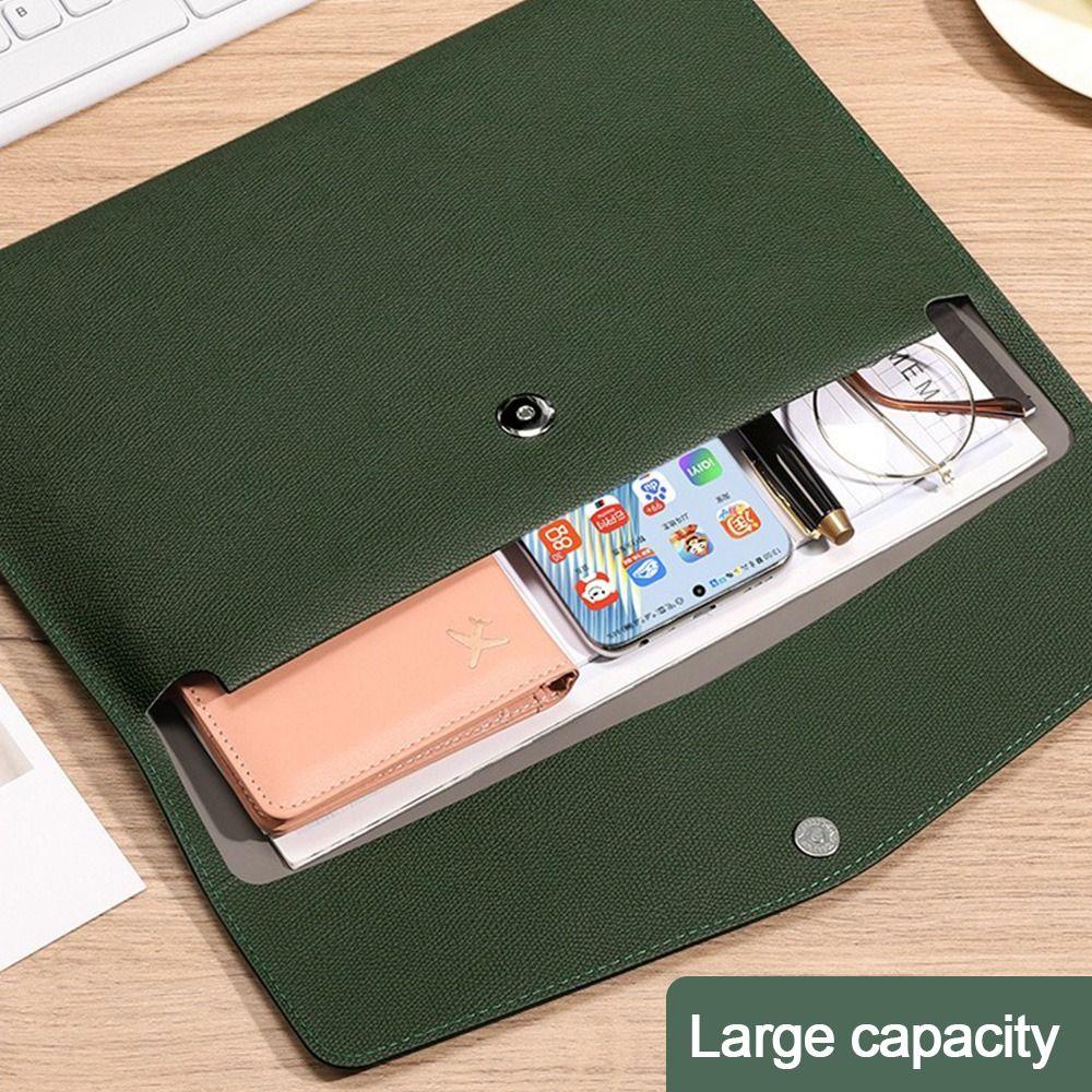 Leather Leather File Folder Large Capacity Briefcase Stationery Dustproof File Bag School Office