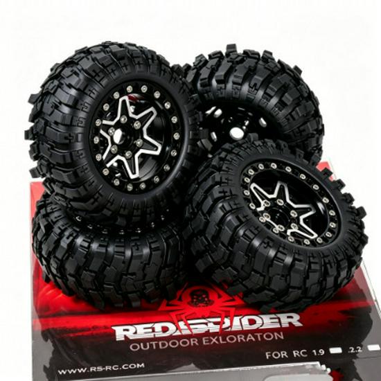 1/10 RC Off-Road Wild Bull 88mm African Lion Tires with 1.9 Six-Star Wheels