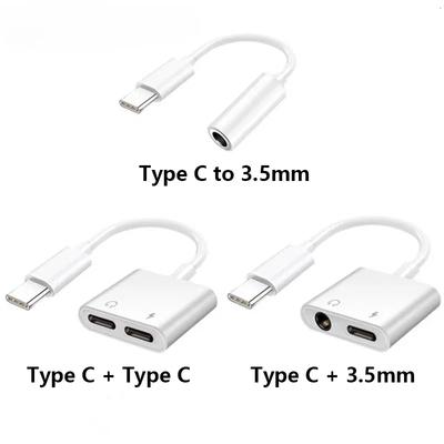 2 в 1 Тип-C цифровой адаптер-разветвитель ЦАП для Google Xiaomi Realme USB C до 3,5-разъемного аудиокабеля для наушников