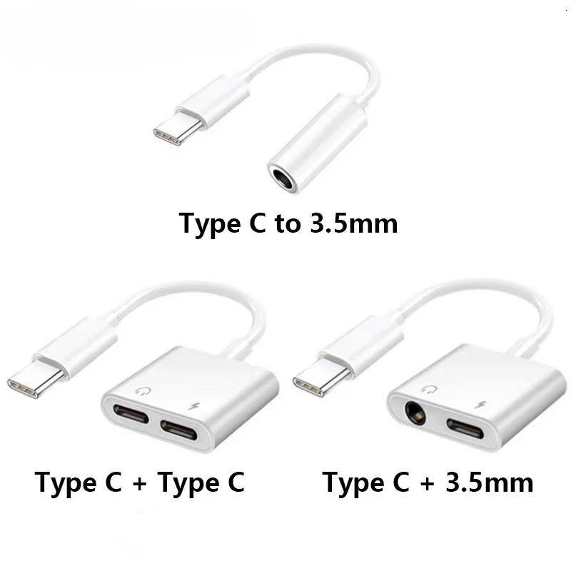 PD 18W Type-C DAC Digital Adapter 2 In 1 Splitter for Google Xiaomi Realme USB C To 3.5 Jack Earphone Audio Cable