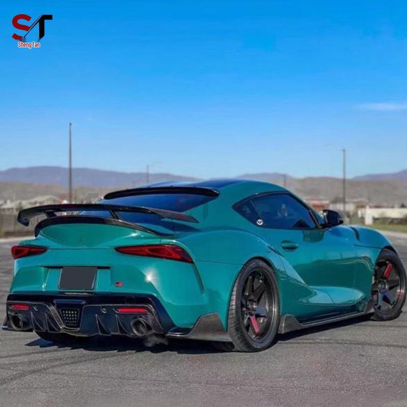 Совместим с Toyota Supra A90/A91 Карбоновый боди-кит в стиле AG: Передний сплиттер, Задний диффузор, Пороги, Заднее антикрыло.