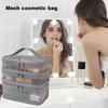 Mesh Cosmetic Bag Multi Layers Large Capacity Visible Zipper Closure with Handle Portable Classified Organization Travel Trip Makeup Storage Bag