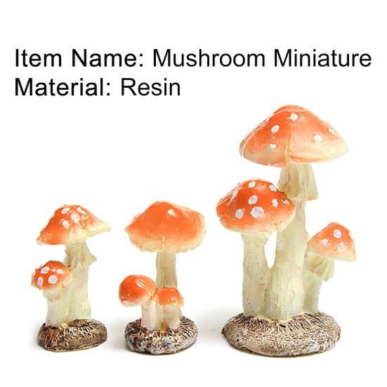 Realistic Mushroom Toadstool Miniature Ornament Fairy Garden Terrarium Dollhouse Decor for Bonsai Terrariums