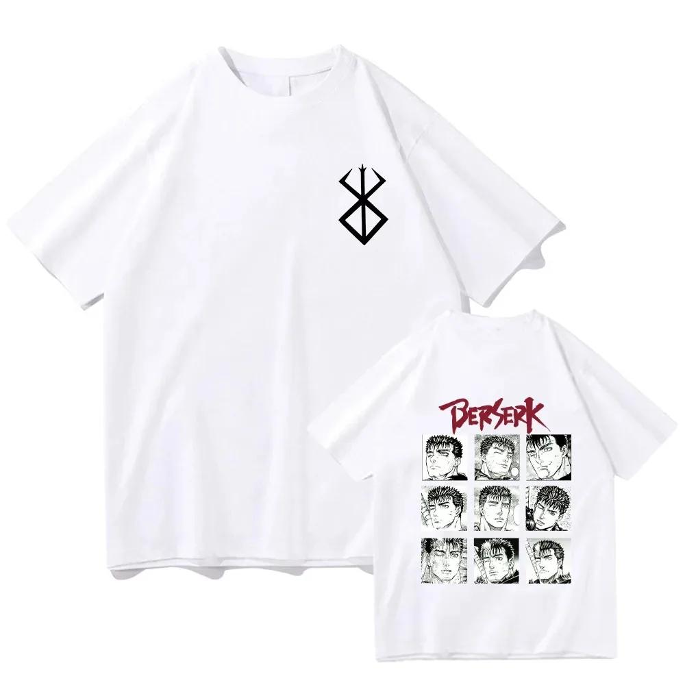 Berserk Guts Anime T Shirts Leisure Printed Harajuku 100% Cotton Men Women Short Sleeve Vintage Streetwear Amusing Unisex Tops