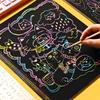 11pcs/set 10pcs 16K/32K Scratch Paper & 1 set Blue/Pink Spirograph Stencils DIY Art Craft Kit for Drawing, Birthday Gift YMY