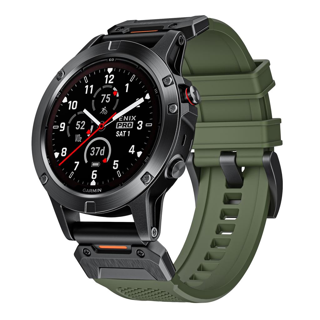 Quickfit FKM Rubber Watch Band for Garmin Fenix 7 7X 5X X3 6X Tactix Watches 26MM 22MM Size Breathable Feature