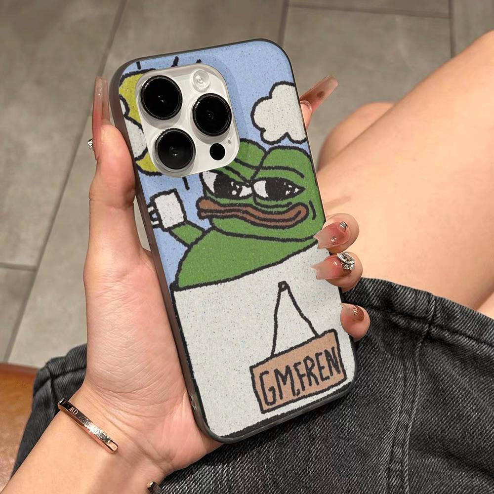 Интернет-мем Пепе Лягушонок Грустный Чехол для Телефона для IPhone 17 16 15 14 Plus 11 12 13 Pro Max Ударопрочная Защита Мягкая Задняя Крышка
