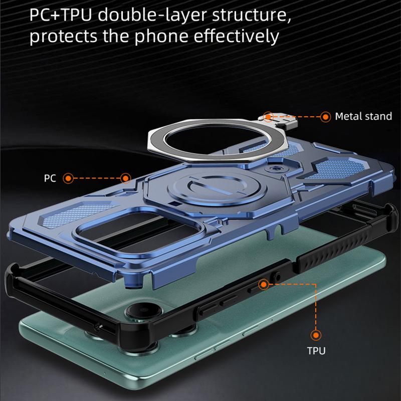 KEYSION Противоударный магнитный чехол для Motorola Edge 60 Fusion 5G с подставкой-кольцом для просмотра в вертикальном положении, задняя крышка для телефона MOTO Edge 60 60S 5G