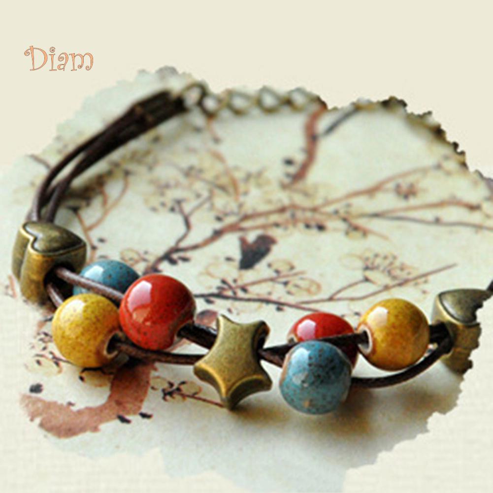 Браслет для женщин с бусинами и подвеской, ручная работа