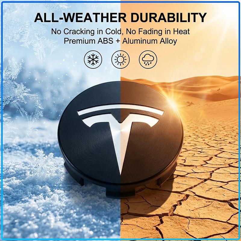 4Pcs 60mm Car Wheel Center Hub Caps Badge Accessories For Tesla Model 3 Model S Model X Model Y Roadster Performance Decor