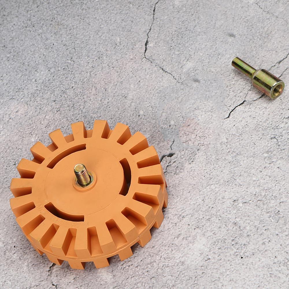 4 Inch Decal Remover Eraser Wheel For Power Drill Attachment Rubber Rubber Eraser Wheel for Drill Knobby Slotted Edge