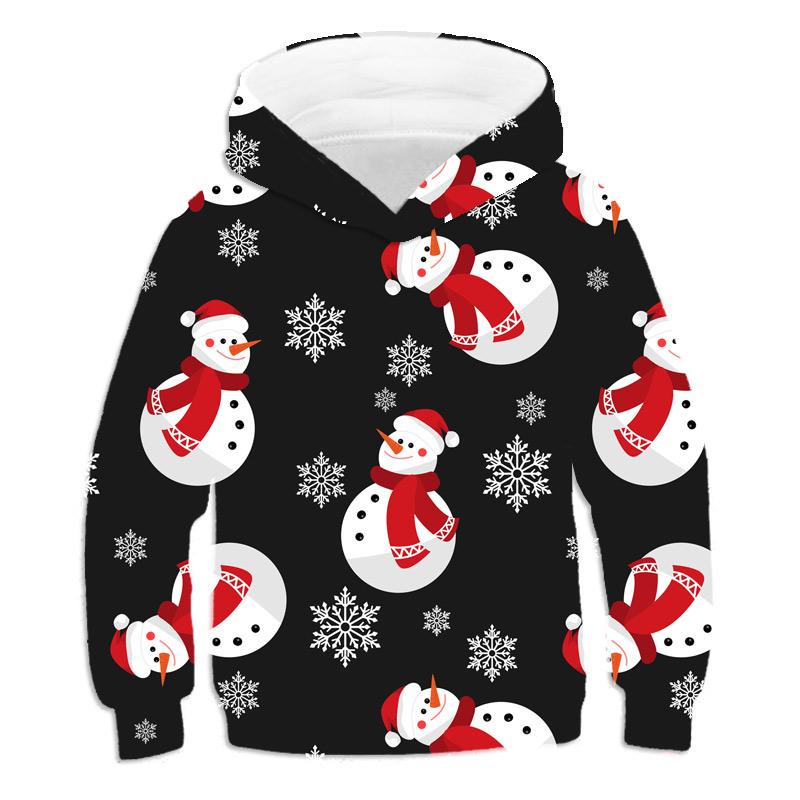 Рождественские толстовки с капюшоном Санта-Клауса с 3D-принтом, подарки от лося, толстовки для мальчиков и девочек, унисекс, толстовка с капюшоном, детская мода, милое пальто большого размера