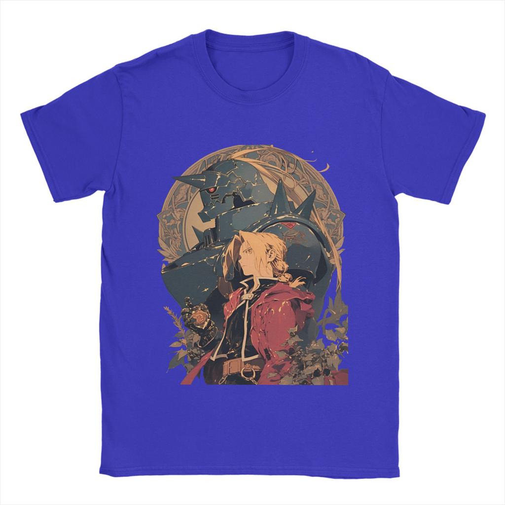 Футболка «Стальной алхимик» мужская 100% хлопок модная футболка с круглым вырезом футболки с коротким рукавом топы идея для подарка