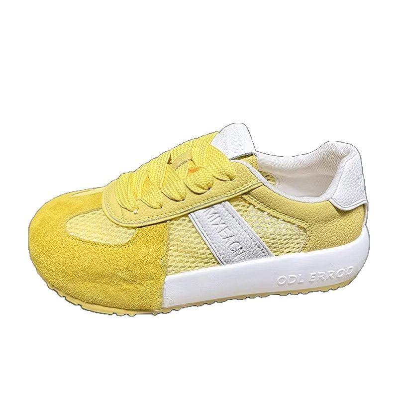 Summer Mesh Breathable Women's Shoes Leather German Training Shoes 2025 New Versatile Little White Shoes Casual Sports Shoes Forrest Gump Shoes