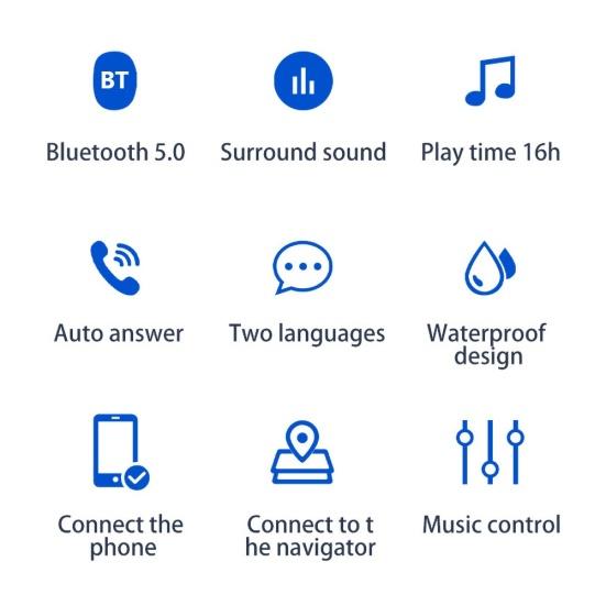 T2 Беспроводная Bluetooth-совместимая гарнитура для мотоциклетного шлема 5.0, стереодинамик, наушники