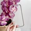 American Korean Simple Plated Silver Border Acrylic Phone Case for iPhone 15 Pro Max 14 13 12 Pro 11 All-inclusive Fall Protection Cover