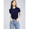 2025 Summer New Arrival Slim Looking Cotton Base Shirt Women's Fashion All-Match Minimalist Letter Short-Sleeved T-shirt Women's Shirt Fashion