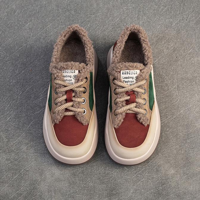 Johnature Мягкие теплые туфли из хлопка разных цветов из натуральной кожи с мягкой подошвой, удобные женские туфли на плоской платформе