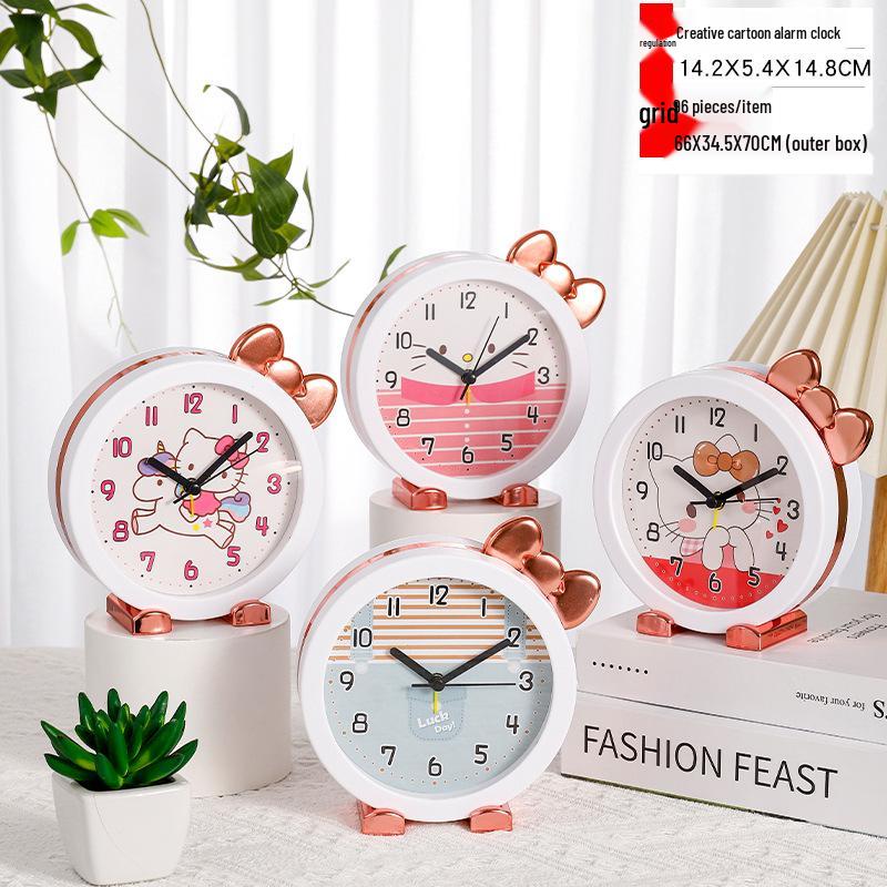 Ретро-будильник с громким звонком и ночником - бесшумные прикроватные часы, креативный подарок для студентов и декор спальни